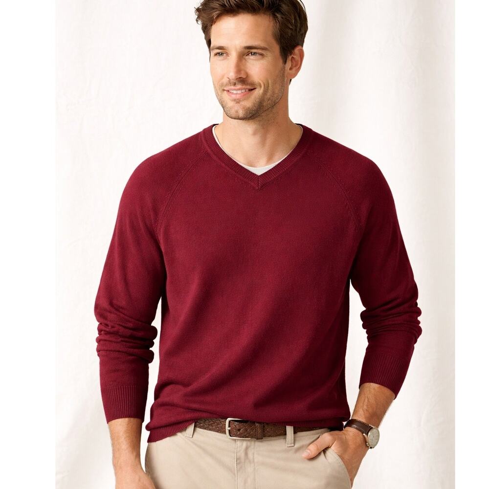 Tommy Bahama Make Mine A Double Reversible V-Neck Sweater 2XT 100% Pima Cotton